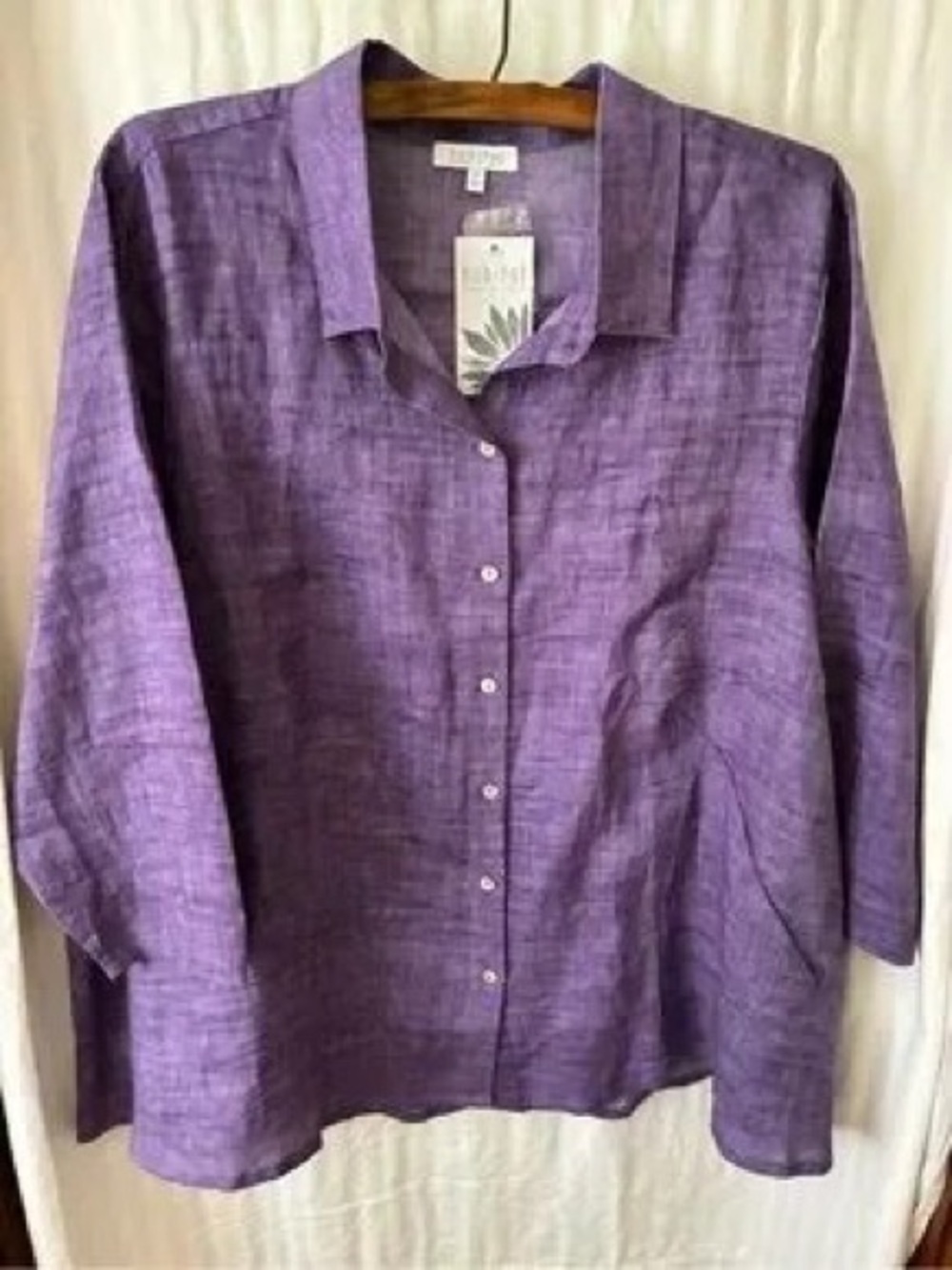 C Purple Linen Button-Down Shirt